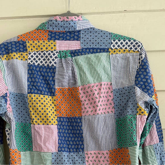 Polo Ralph Lauren Men's Patchwork Seersucker Long Sleeve Button Shirt Size S - Picture 9 of 11